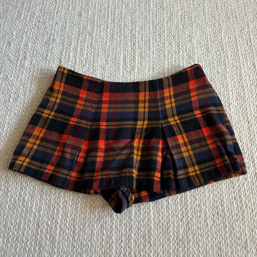 Free People Someday Plaid Mini Skort Size 0 - Picture 3 of 7